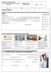 English Worksheet: English mid-term test n1,7th form