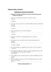 clauses rephrasing purpose exercises worksheet