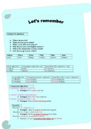 English Worksheet: lets remember