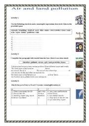 English Worksheet: pollution