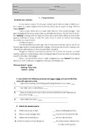 English Worksheet: 7th grade Test_ School