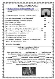 English Worksheet: Skeleton Dance 