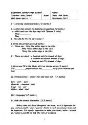 English Worksheet: mid-term test n : 1