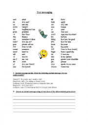 English Worksheet: Text Messaging