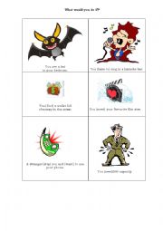 English Worksheet: Cobditional Speaking Cards