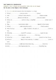 English Worksheet: past simple vs. continuous