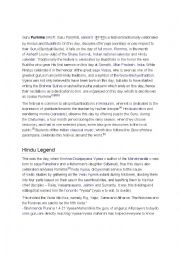 English Worksheet: celebrating festival