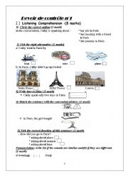 English Worksheet: MID TERM TEST N1