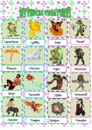 English Worksheet: Mythical Creatures