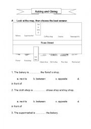 English Worksheet: Giving direction