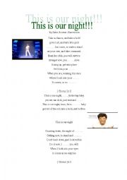 English worksheet: This is our night!!
