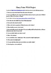 English Worksheet: Making Of Harry Potter - web project