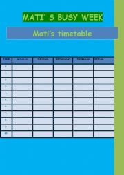 English Worksheet: Matis school timetable