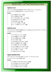 English Worksheet: Pronunciation with regular verbs in Simple past