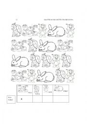 English Worksheet: Count the animals and write the number