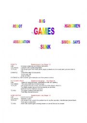 English Worksheet: Games for fun and learning