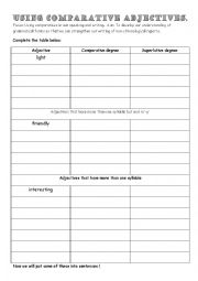 English Worksheet: Comparative Adjectives