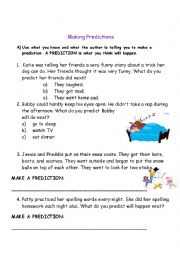 English Worksheet: making Predictions