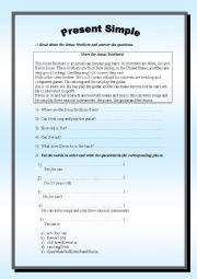 English Worksheet: The Jonas Brothers
