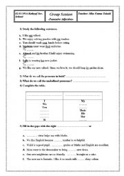 object Pronouns and Possessive adjectives