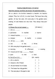 English Worksheet: reading