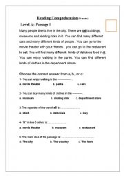 English Worksheet: reading 