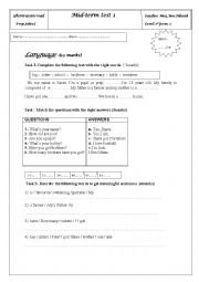 mid term test 1 7th form