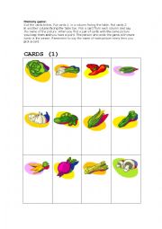 Food and drinks memory game