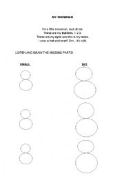 English Worksheet: Snowman - winter