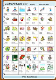 English Worksheet: Comparatives /Superlatives