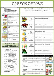 English Worksheet: Prepositions