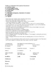 English Worksheet: WRITINGS FOR INTERMEDIATE/UPPER INTERMEDIATE