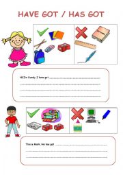 English Worksheet: have got/ has got