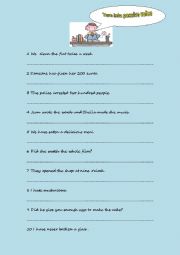 English Worksheet: Turn into passive voice
