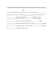 English Worksheet: past simple past continuous