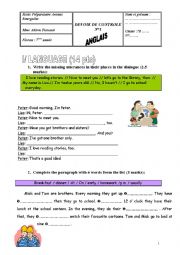 English Worksheet: mid term test n1 