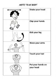 English Worksheet: Move your body