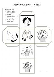 English Worksheet: Move your body - a dice