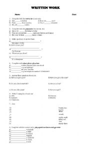 English Worksheet: Mixed Grammar Topics