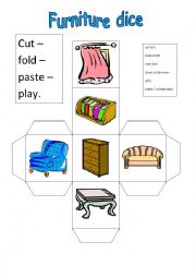 English Worksheet: Furniture dice