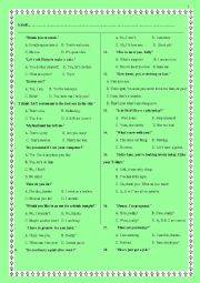 English Worksheet: CONVERSATION TEST