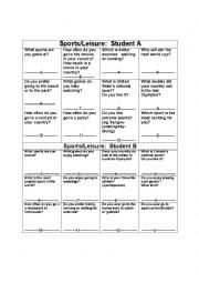 English Worksheet: Sports and Leisure Game