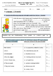 7th form mid of term test 1