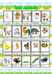 farm animalc small flash cards