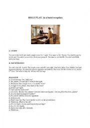 English Worksheet: Hotel reception Roleplay