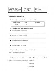 Mid_term test n 1 For 9 th form pupils in TUNISIA