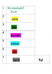 English Worksheet:  suffix -ful