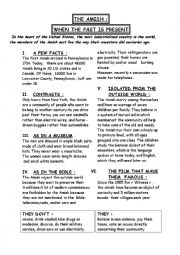 English Worksheet: the Amish