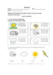 English Worksheet: Hows the weather