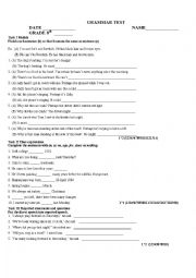 English Worksheet: GRAMMAR TEST